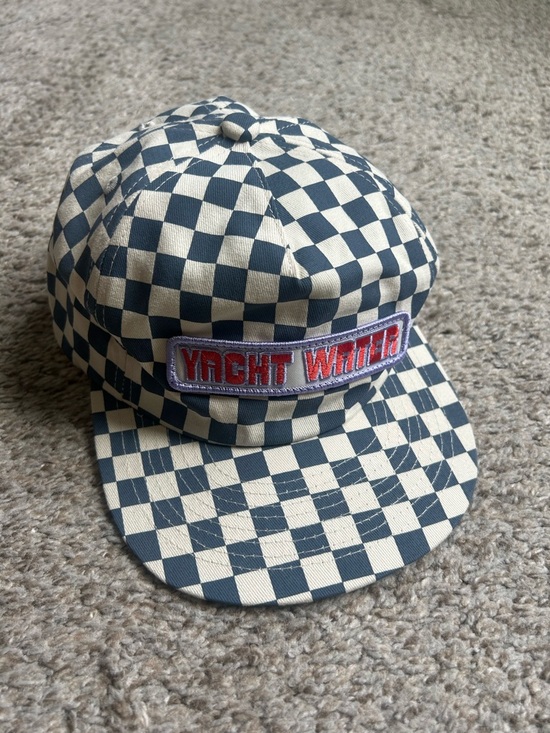 Other - Yacht Water Checkerboard Hat in Blue & Cream